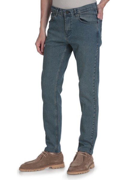 Mavi Rahat Kesim 5 Cep Pamuklu Kot Pantolon