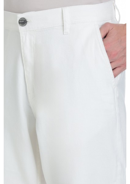 Beyaz Regular Fit 5 Cep 100% Pamuk Kot Pantolon fırsatları
