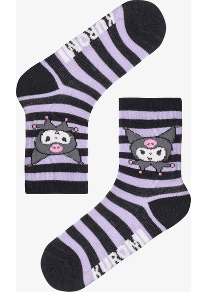 Çok Renkli Kız Çocuk Lic Kuromi 2li Soket Çorap modelleri