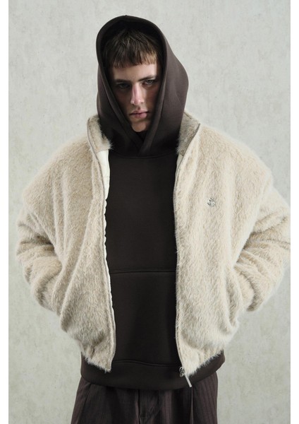 Fermuarlı Bej Kürk Ceket modelleri