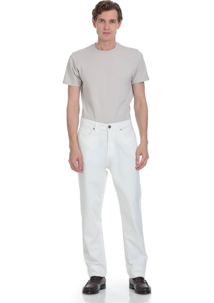 Beyaz Regular Fit 5 Cep 100% Pamuk Kot Pantolon fiyatları