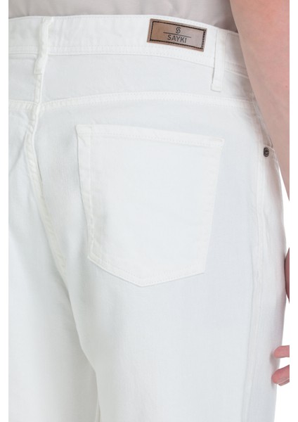 Beyaz Regular Fit 5 Cep 100% Pamuk Kot Pantolon indirimleri