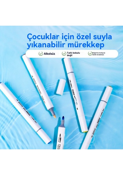 Renkli Işaretçi Kalem Yıkanması Kolay Ilkokul Öğrencileri 48RENKLI Üçgen Çubuk Çift Uçlu Renkli Kalem (Yurt Dışından) modelleri