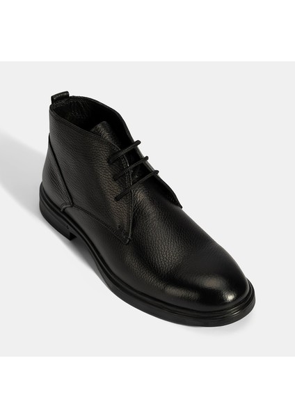 Erkek Siyah Bağcıklı Deri Bot fırsatları