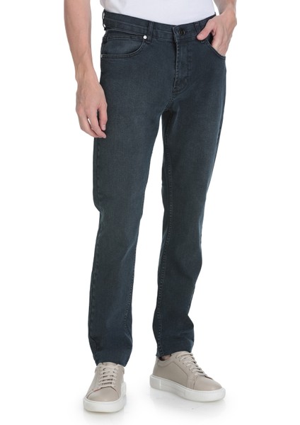 Lacivert Rahat Kesim 5 Cep Pamuklu Kot Pantolon