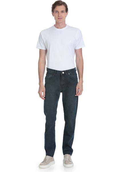 Lacivert Rahat Kesim 5 Cep Pamuklu Kot Pantolon fiyatları