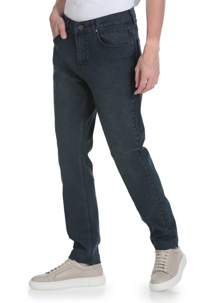 Lacivert Rahat Kesim 5 Cep Pamuklu Kot Pantolon modelleri