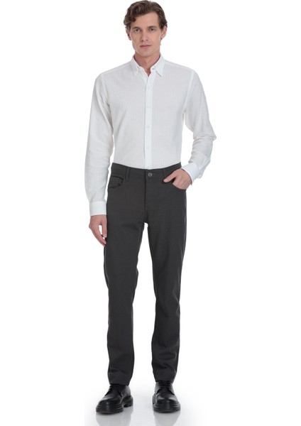 Gri Rahat Kesim 5 Cep Pamuklu Kanvas Pantolon fiyatları