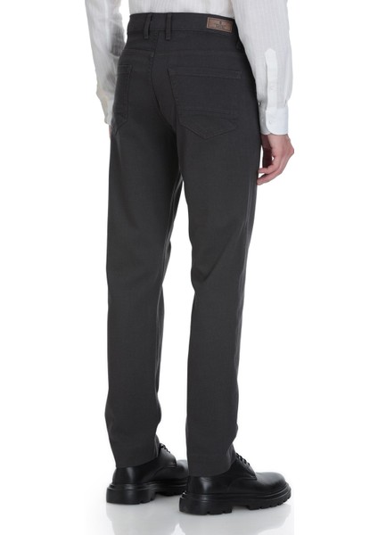 Gri Rahat Kesim 5 Cep Pamuklu Kanvas Pantolon