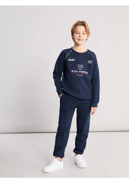 Lcw Kids Lacivert Bisiklet Yaka Erkek Çocuk Eşofman Takımı