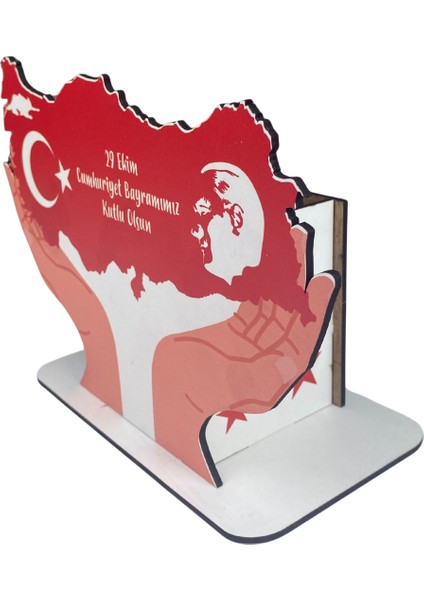 29 Ekim Cumhuriyet Bayramı Temalı Uv Baskılı Ahşap Kalem Kutusu – Demonte Stem Etkinlik Seti