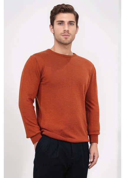 Bisiklet Yaka Kiremit Triko Kazak modelleri