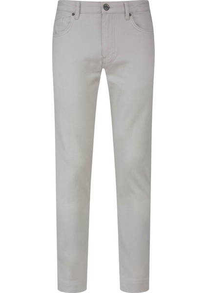 Ekru Rahat Kesim 5 Cep Kanvas Pantolon