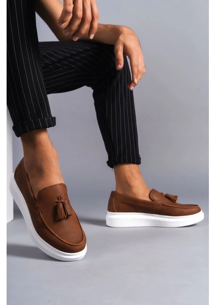 SLW154 Blaze Bağcıksız Püsküllü Cilt Erkek Günlük Spor Klasik Ayakkabı Cbt - Taba fiyatları