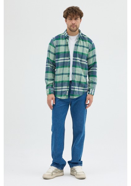 Erkek Kalın Flanel Oduncu Gömlek - Geniş Kareli, Cepsiz, Kışlık Uzun Kollu Overshirt