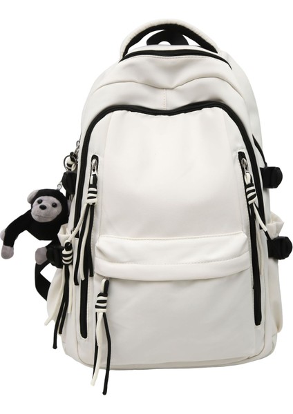 Basit Katı Renkli Ortaokul Öğrencisi Lise Öğrencisi Üniversite Çantası Kadın Büyük Kapasiteli Sırt Çantası Erkek Su Geçirmez (Yurt Dışından)