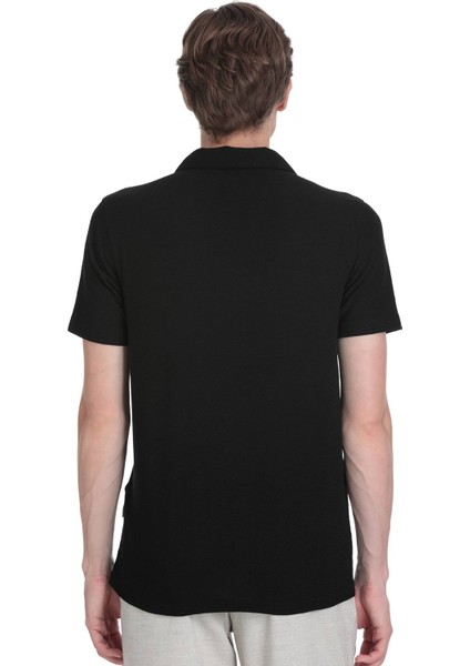 Siyah Regular Fit Apaş Yaka Gömlek indirimleri