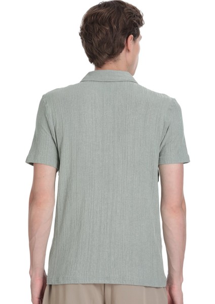 Yeşil Regular Fit Apaş Yaka Gömlek indirimleri