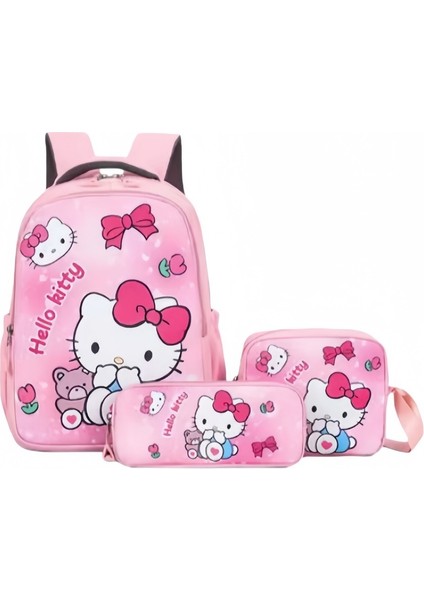 Üç Parçalı Çocuk Okul Çantası Ilkokul Okul Çantası Kt Kedi Sırt Çantası Karikatür Sırt Çantası Sevimli Sırt Çantası Dışarı Çıkış Seyahat (Yurt Dışından)