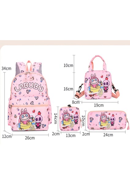 4 Adet Çizgi Film Okul Çantası Çocuk Sırt Çantası Sevimli Anaokulu Okul Çantası Büyük Kapasiteli Sırt Çantası Seyahat Çantası (Yurt Dışından) fiyatları