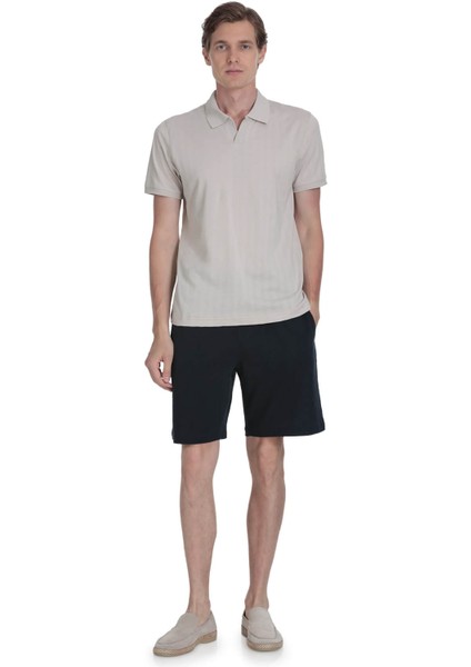 Ekru Regular Fit Apaş Yaka Pamuklu Tişört fiyatları