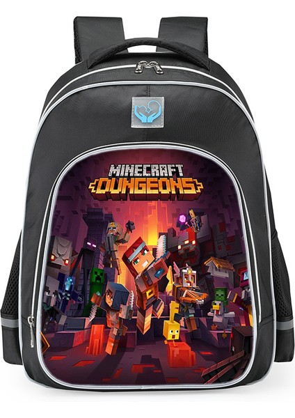 Omuz Okul Çantası Minecraft Ilkokul Öğrencileri Çok Fonksiyonlu Moda Omuz Yansıtıcı Sırt Çantası (Yurt Dışından)