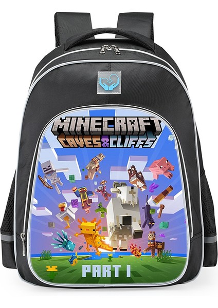 Omuz Okul Çantası Minecraft Ilkokul Öğrencileri Çok Fonksiyonlu Moda Omuz Yansıtıcı Sırt Çantası (Yurt Dışından)