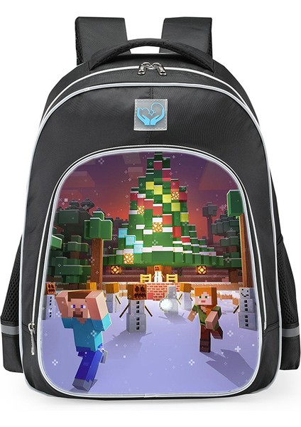 Omuz Okul Çantası Minecraft Ilkokul Öğrencileri Çok Fonksiyonlu Moda Omuz Yansıtıcı Sırt Çantası (Yurt Dışından)