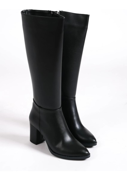 Fıorella Bağcıksız Fermuarlı Ortopedik Taban Kadın Çizme St - Siyah fırsatları