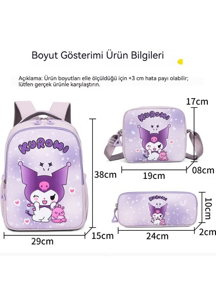 Öğrenci Okul Çantası Kulomi Desen Sırt Çantası Seti Büyük Kapasiteli Sırt Çantası Üç Parçalı Seti (Yurt Dışından) fiyatları