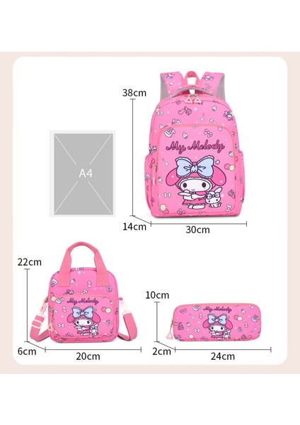 Öğrenci Okul Çantası Kulomi Desen Sırt Çantası Seti Büyük Kapasiteli Sırt Çantası Üç Parçalı Seti (Yurt Dışından) modelleri