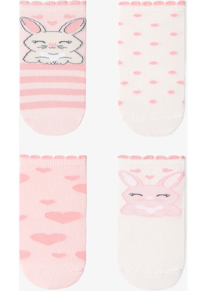 Çok Renkli Kız Çocuk Sweetie Bunny 4lü Soket Çorap