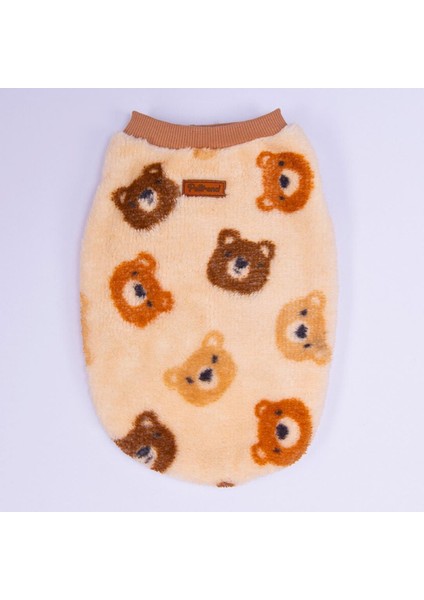 Bubu Cozy Peluş Sweat Ayı Desenli Kedi Köpek Sweati Kedi Köpek Kıyafeti Köpek Peluş Kolsuz Sweat Sıcak Tutan Süveter indirimleri