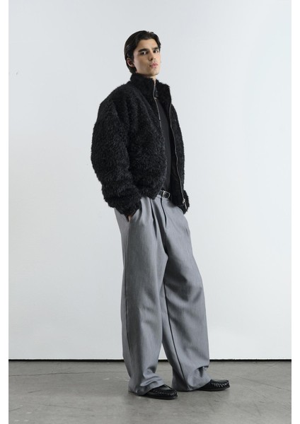 Fermuarlı Siyah Kürk Ceket modelleri