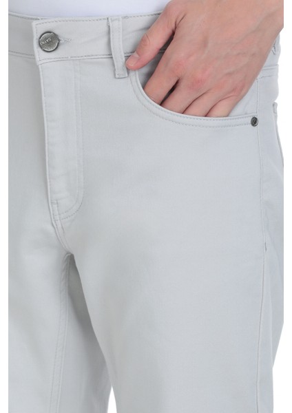 Gri Slim Fit 5 Cep Pamuklu Kanvas Pantolon fırsatları