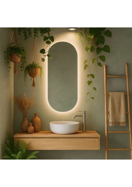 Zenora LED Ayna – Kavisli Minimal Duvar Aynası