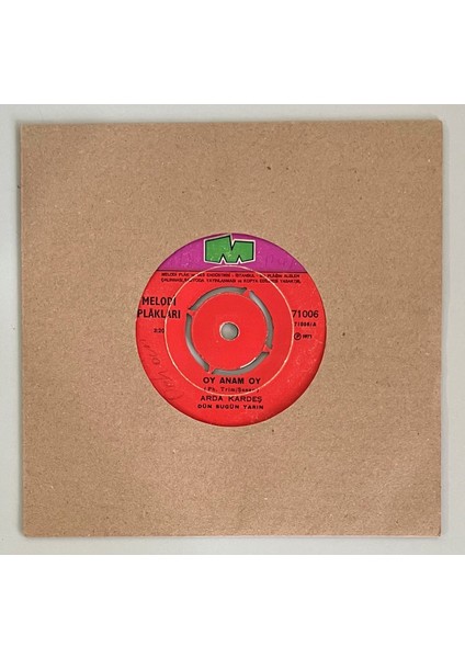 Arda Kardeş Arda'nın Masalları - Oy Anam Oy 45 Lik Plak (Orjinal 1971 Dönem Baskı Plak)