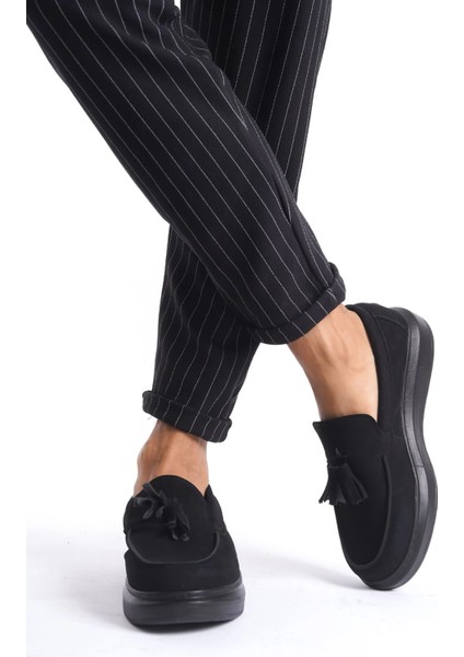 SLW154 Blaze Bağcıksız Püsküllü Süet Erkek Günlük Spor Klasik Ayakkabı Sst - Siyah fiyatları