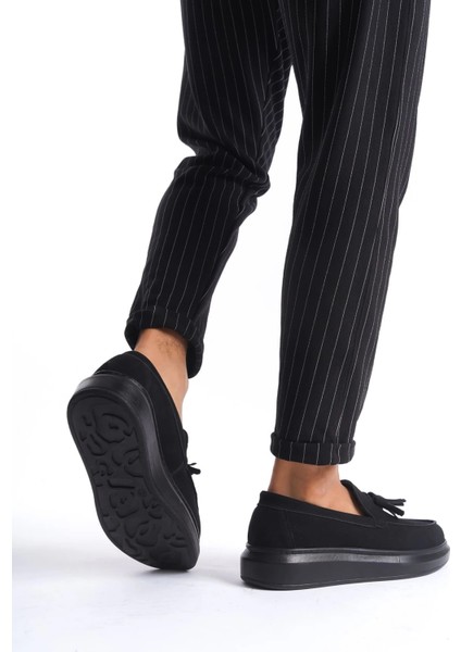 SLW154 Blaze Bağcıksız Püsküllü Süet Erkek Günlük Spor Klasik Ayakkabı Sst - Siyah modelleri