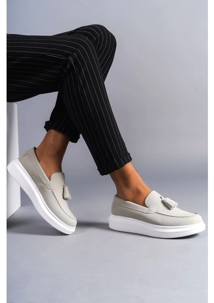 SLW154 Blaze Bağcıksız Püsküllü Süet Erkek Günlük Spor Klasik Ayakkabı Sbt - Gri modelleri