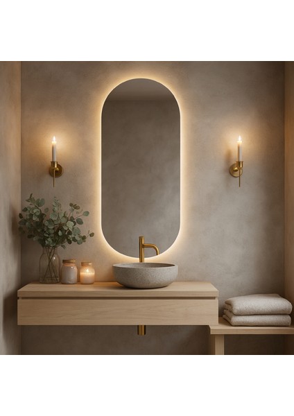 Zenora LED Ayna – Kavisli Minimal Duvar Aynası fırsatları