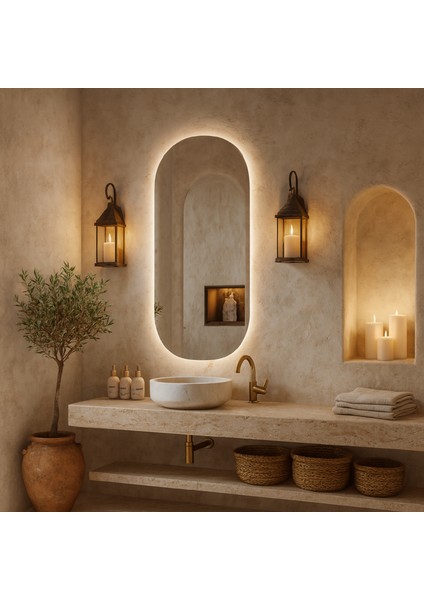 Zenora LED Ayna – Kavisli Minimal Duvar Aynası indirimleri