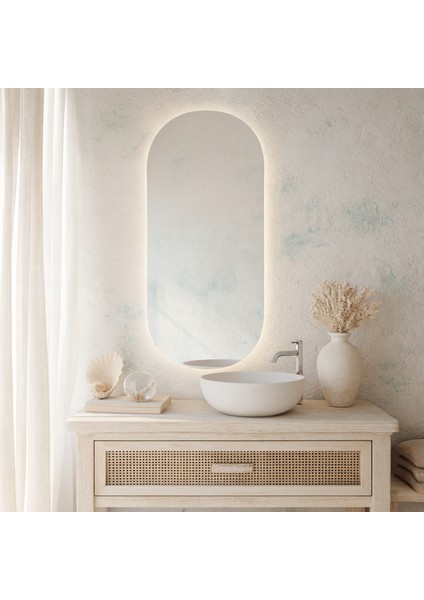 Zenora LED Ayna – Kavisli Minimal Duvar Aynası