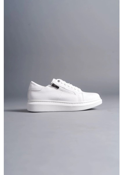 SLW155 Warrior Bağcıklı ve Fermuarlı Cilt Erkek Günlük Sneaker Ayakkabı Cbt - Beyaz fırsatları