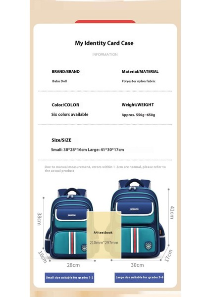 Ilkokul Öğrencileri Okul Çantası 1-3-6 Sınıflar Yük Azaltma Omurga Koruma Su Geçirmez Çocuk Omuz Sırt Çantaları (Yurt Dışından) fiyatları