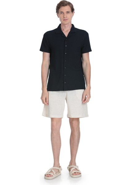 Lacivert Regular Fit Apaş Yaka Gömlek fiyatları