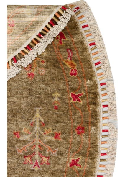 Zara ZR 08 Yeşil Autumn Q - Özel Tezgah - Kolay Temizlenebilir, Hav Bırakmayan Modern Uşak Halısı