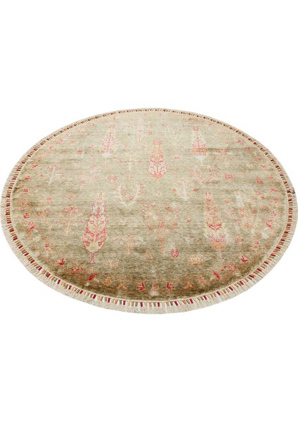 Zara ZR 08 Yeşil Autumn Q - Özel Tezgah - Kolay Temizlenebilir, Hav Bırakmayan Modern Uşak Halısı indirimleri