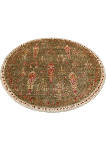 Zara ZR 08 Yeşil Autumn Q - Özel Tezgah - Kolay Temizlenebilir, Hav Bırakmayan Modern Uşak Halısı