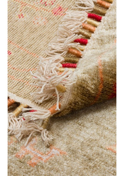 Zara ZR 08 Yeşil Autumn Q - Özel Tezgah - Kolay Temizlenebilir, Hav Bırakmayan Modern Uşak Halısı